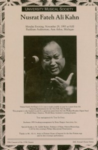 Nusrat Fateh Ali Khan, 1993 Poster US, Nusrat Online